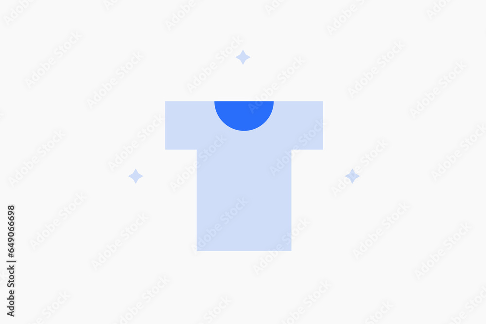 Geometric tshirt illustration in flat style design. Vector illustration. Duotone blue icon. Geometric tshirt illustration in flat style design. Vector illustration. Duotone blue icon.