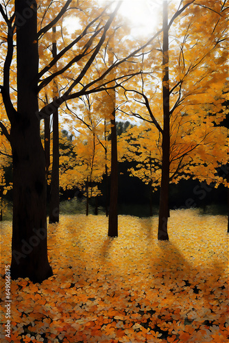 秋の風景　ジェネレーティブ AI