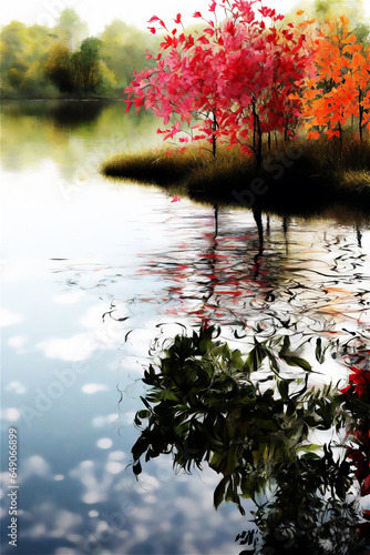 秋の風景　ジェネレーティブ AI