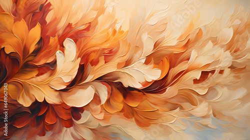 Abstract Flower Petal Background in Orange - Lush Digital Painting for Wallpaper  Banners - Generative AI