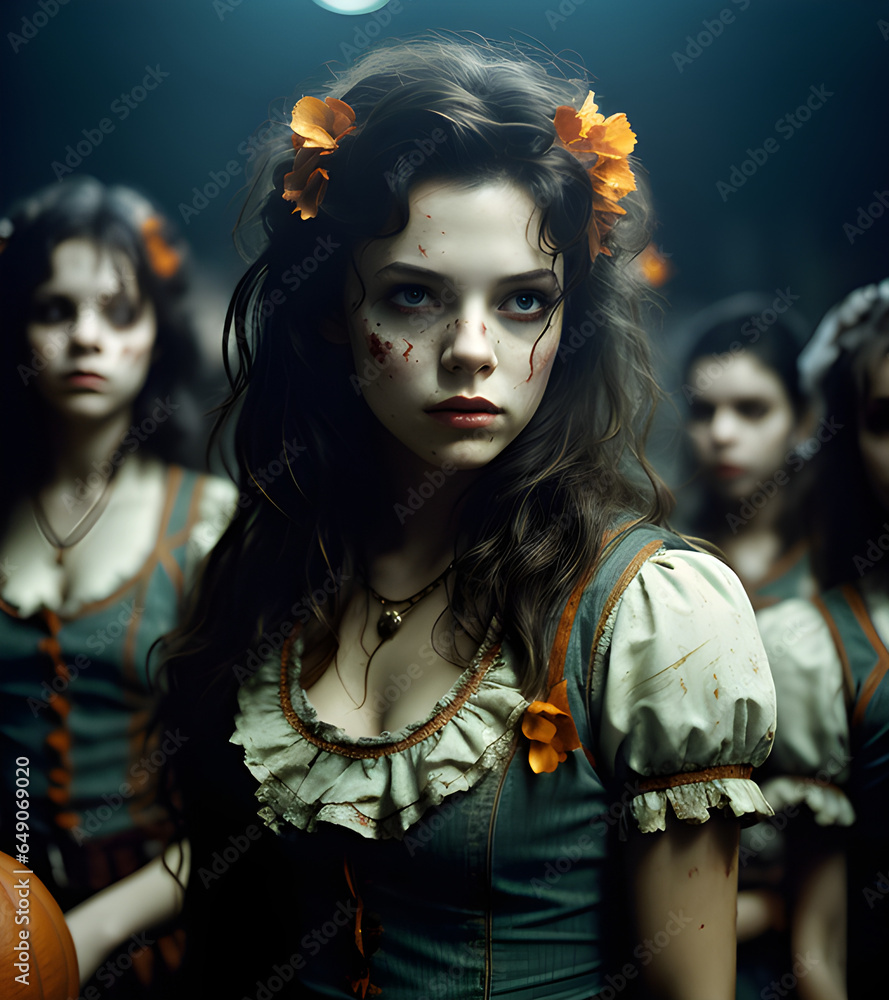 Obraz premium Lady Zombies For Halloween