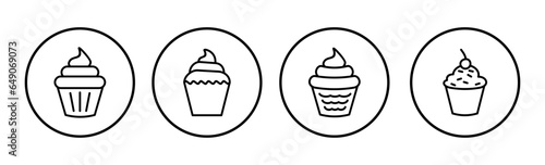 Cup cake icon vector. cake icon. bakery. muffin