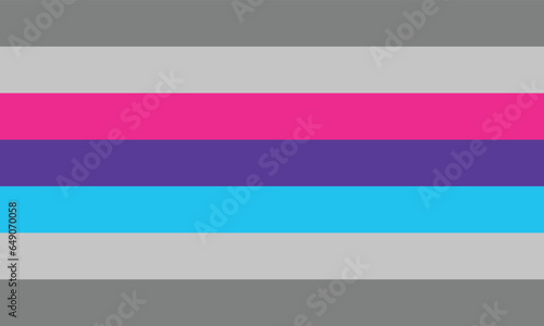 Demiandrogyne Pride Flag. People who identify as demiandrogyne usually, but not always, feel that part of their identity is mix of male and female, and another part of their identity is something else