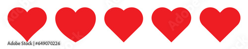 Perfection Vector Hearts Icons Set, Valentine's Day, the 14th of February, Vintage Design. Red Heart - Stock Vector.