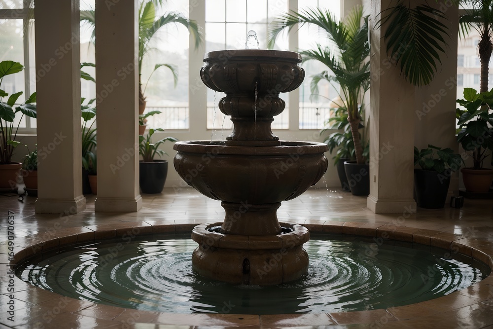 Captivating Beauty of Exotic Indoor Fountains Unveiled Through Artistic Photography. AI Generated. Captivating Beauty of Exotic Indoor Fountains Unveiled Through Artistic Photography. AI Generated.