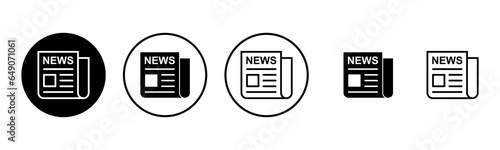 Newspaper icon set illustration. news paper sign and symbolign