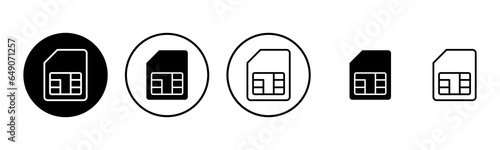 Sim card icon set illustration. dual sim card sign and symbol
