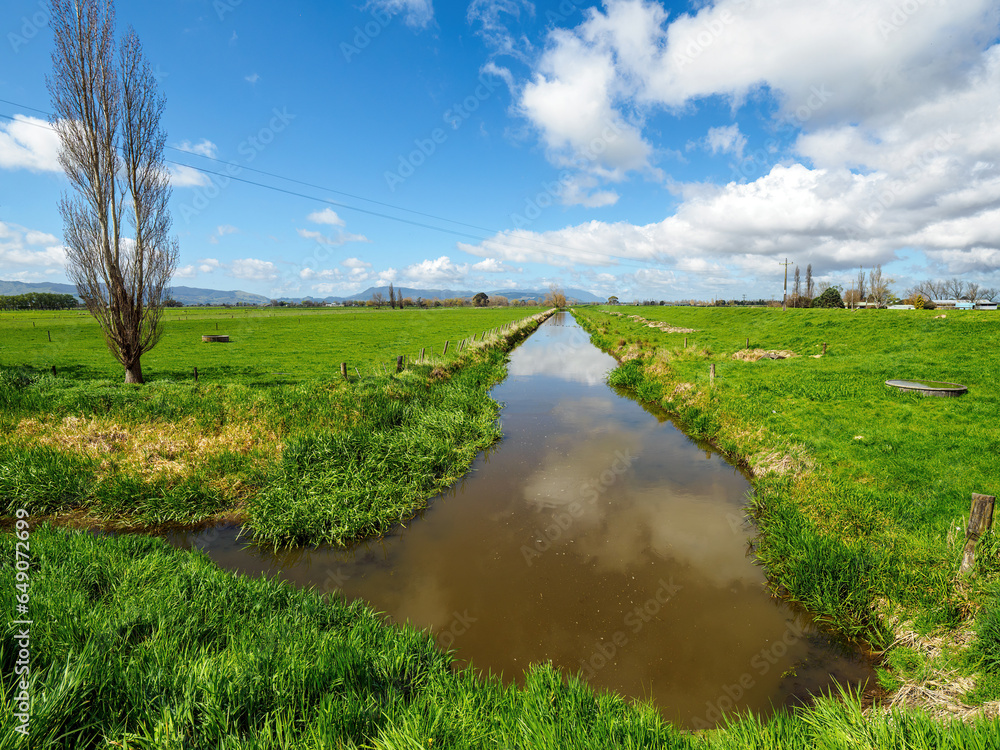 Irrigation canal. Part of system of canals and channels draining the