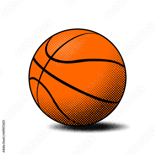 Classic orange basketball ball. Vector on transparent background