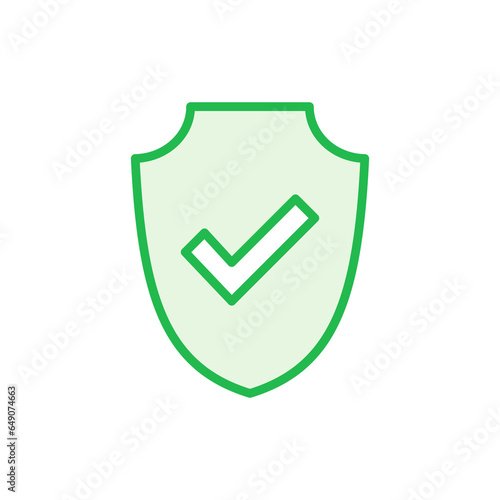 Shield check mark  icon set. Protection approve sign. Safe icon vector