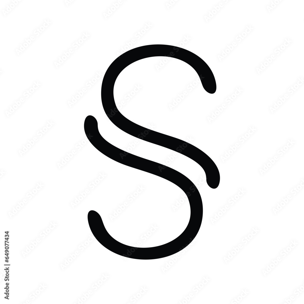 Unique modern geometric creative elegant letter s or ss logo template. Vector icon. Unique modern geometric creative elegant letter s or ss logo template. Vector icon.