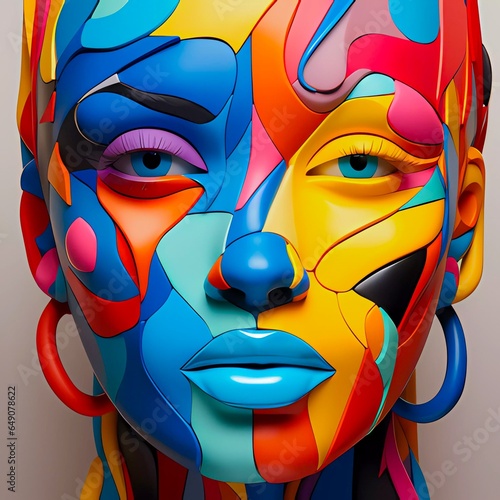 A pop-art representation of respect and tolerance using diverse faces in bright colors