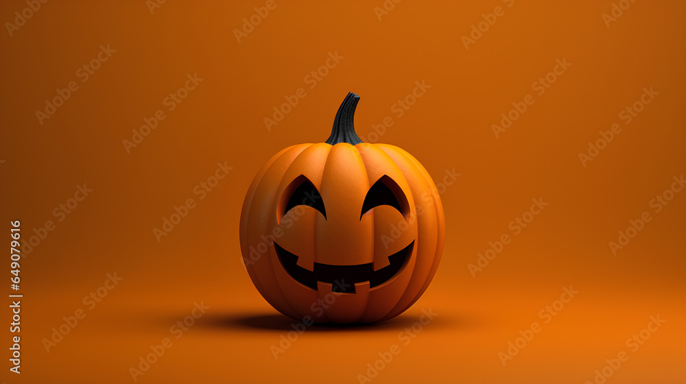 Halloween pumpkins to decorate. Funny and smiling. Plain background.