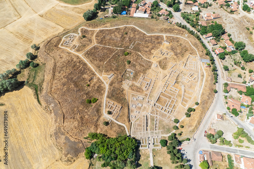 Ancient gate entrance with sphinx from the Hittite period in Alacahoyuk. Corum, Turkey. photo