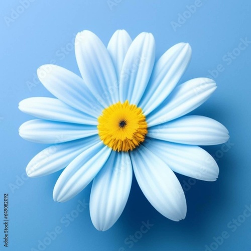 daisy on blue background