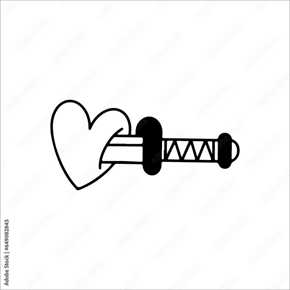 vector illustration of knife stabbing heart concept vector illustration of knife stabbing heart concept