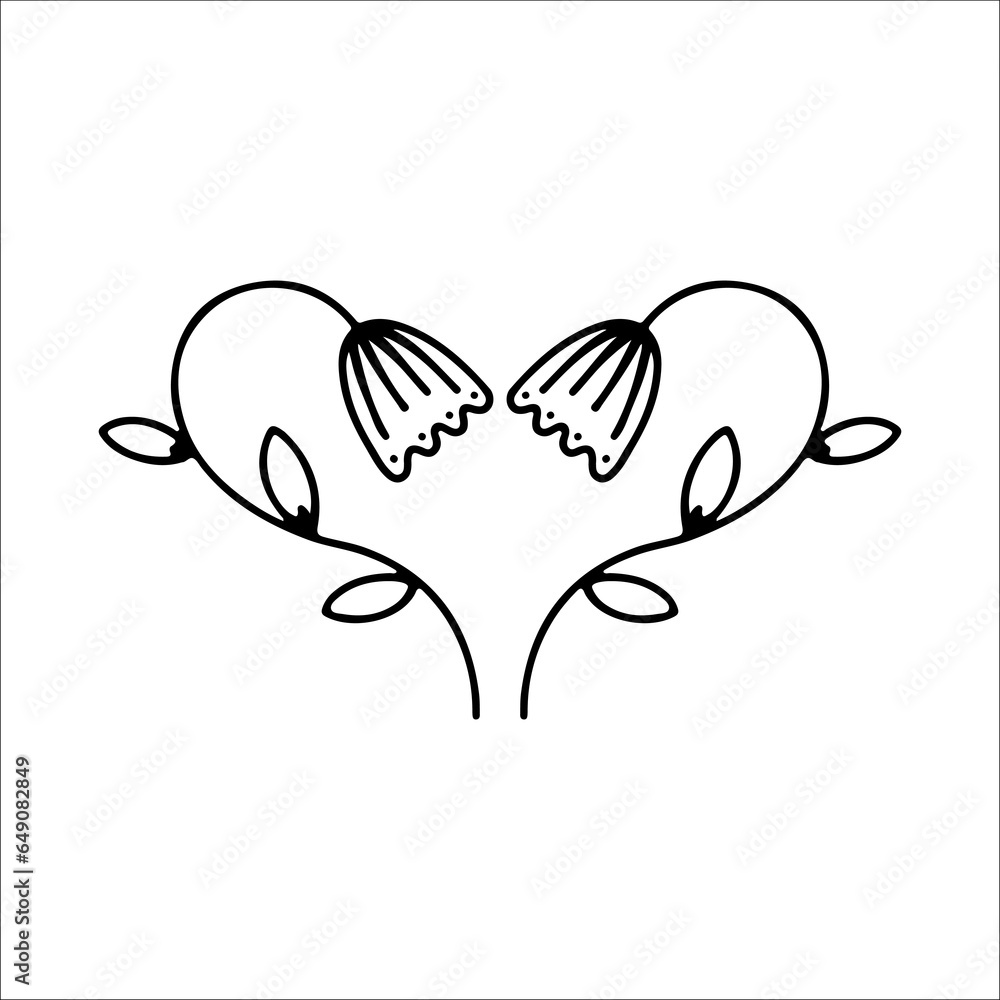 vector illustration of two heart shaped flowers vector illustration of two heart shaped flowers