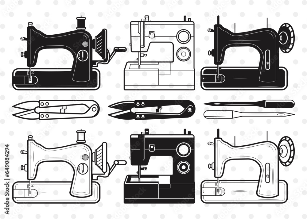 Sewing Machine Silhouette, Sewing Svg, Seamstress Svg, Tailor Svg