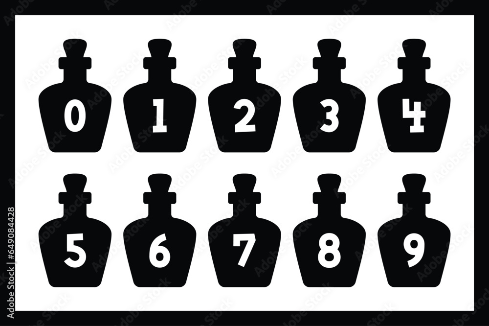 Versatile collection of potion numbers for various uses stock vector