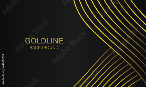 luxury abstract golden line on black background design