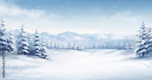 winter landscape with snow covered trees