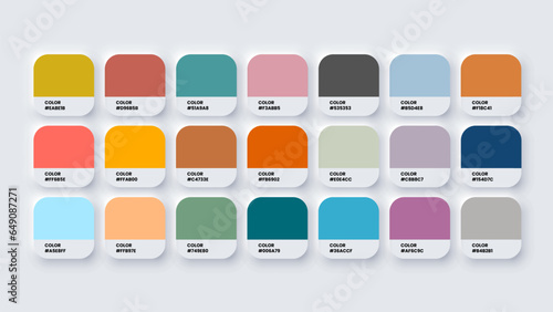 Color Palette, Colour Swatches in RGB, HEX Colors, Bright Colour in HEX Codes Catalog, Paint Palette, Colorful Tones