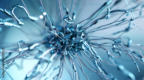 Artificial Neural Network Concept Art · Future of Technology with Organic Neuron Like Structures of Artificial Intelligence · Abstract Wallpaper Business Concept