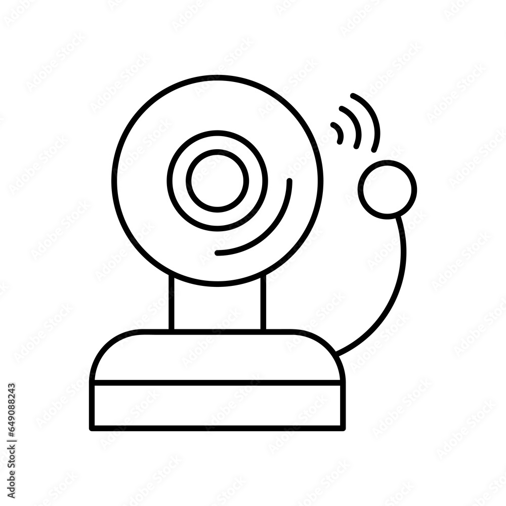Fire alarm line icon, vector sign, linear illustration on white background..eps Fire alarm line icon, vector sign, linear illustration on white background..eps