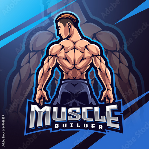 Muscle man mascot logo design