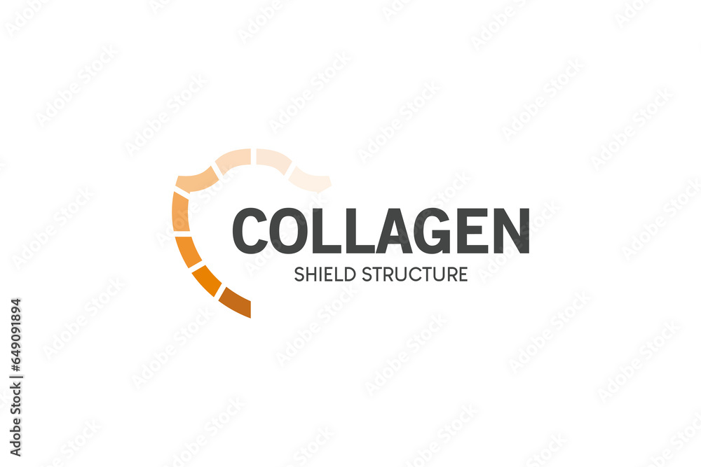 Obraz premium Collagen shield logo vector illustration template
