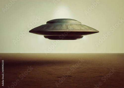 Realistic UFO in the Desert  UFO Digital Art