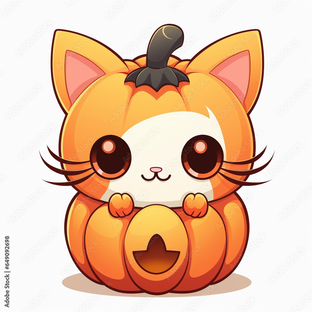 Fototapeta premium kawaii halloween cat clipart 