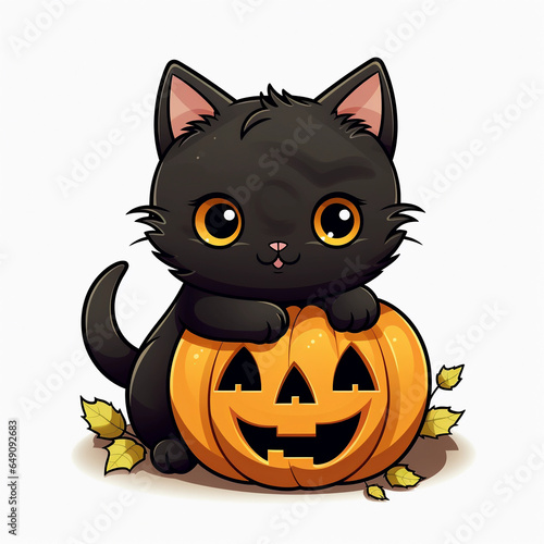 kawaii halloween cat clipart  © donna