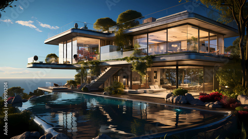 Glass Villa with Wide Ocean Views