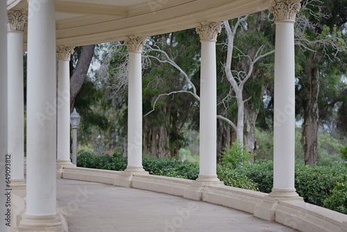 stone pillars, balboa park, san diego, spreckels pavilion
 photo