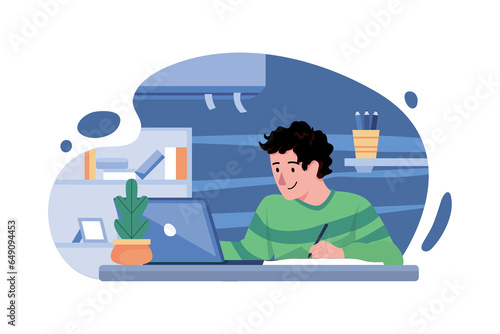 Boy Learning From Home