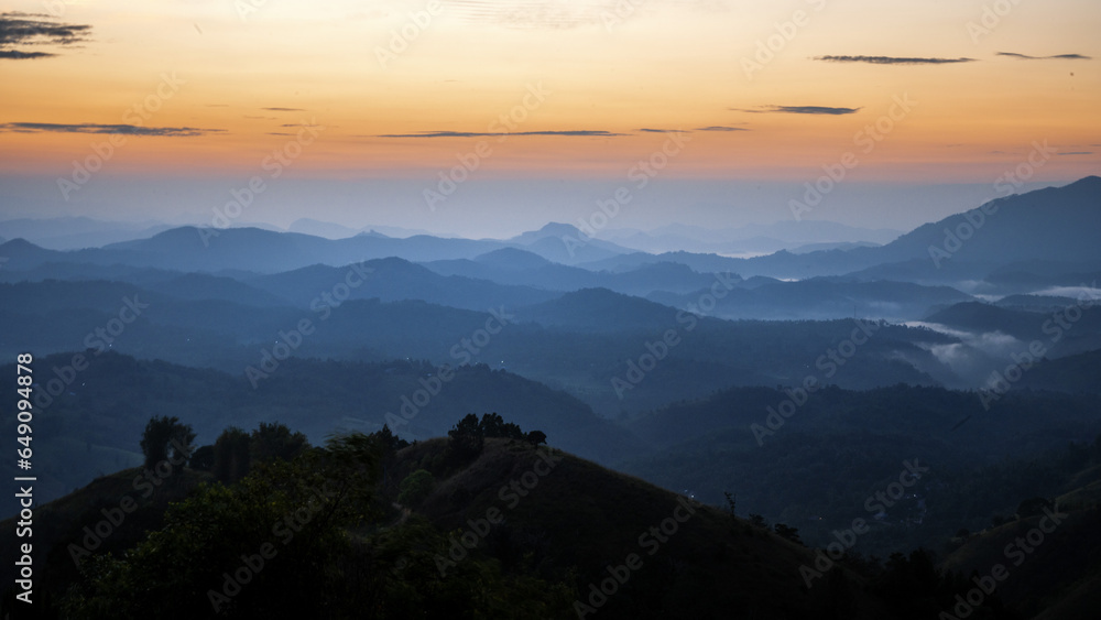 sunrise over the mountains