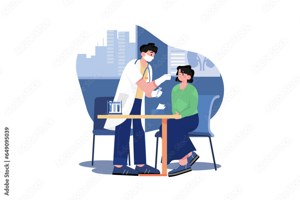 Doctor Doing Corona Test of The Girl Doctor Doing Corona Test of The Girl