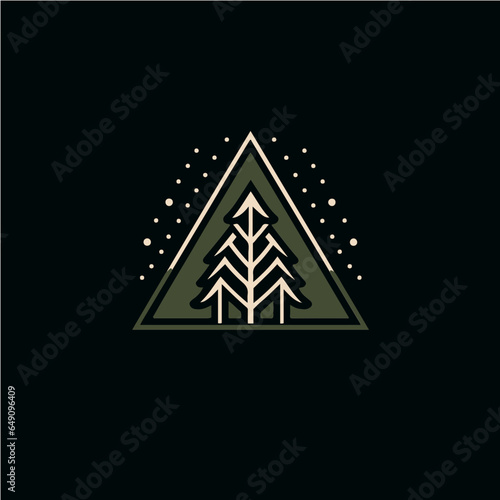 simple logo of forest, vector art
