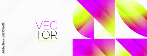 Serene gradient template. Circles and triangles mingle in minimalist perfection. Gentle fusion of forms and hues creates balanced yet captivating backdrop, embodying modern sophistication