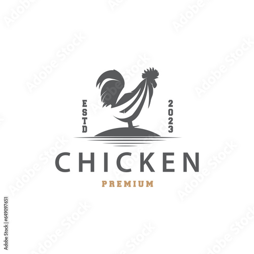Chicken Logo, For Roast Chicken Restaurant, Farm Vector, Simple Minimalist Design For Restaurant Food Business