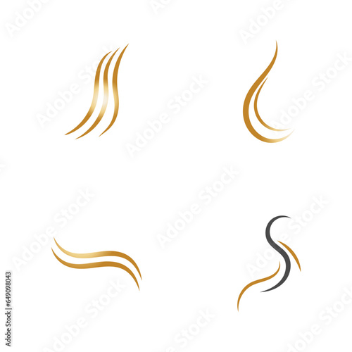 hair wave logo vector illustration design