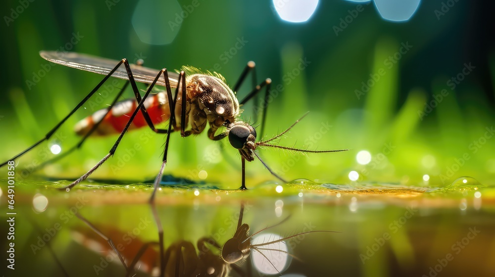 Mosquito Feast in Close View Mosquito Feast in Close View