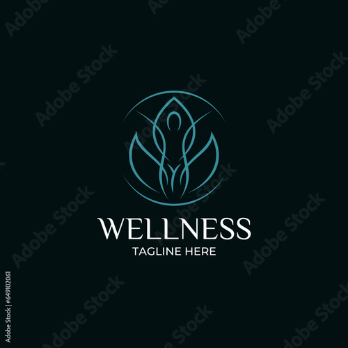 Floral spa yoga wellness abstract logo design