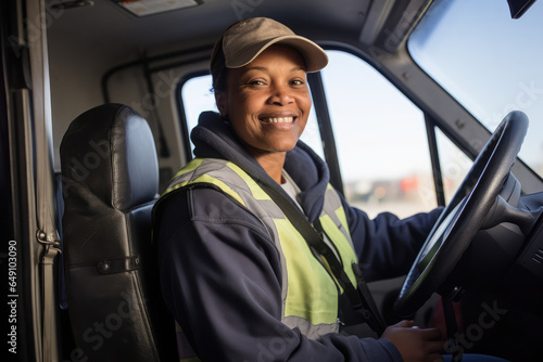 portrait of a female truck driver