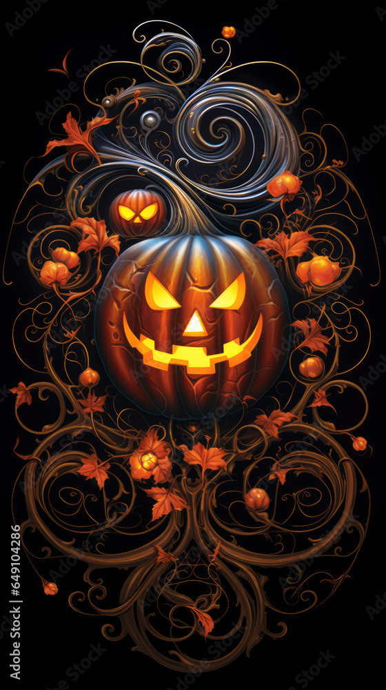 Halloween Pumpkin Swirls design