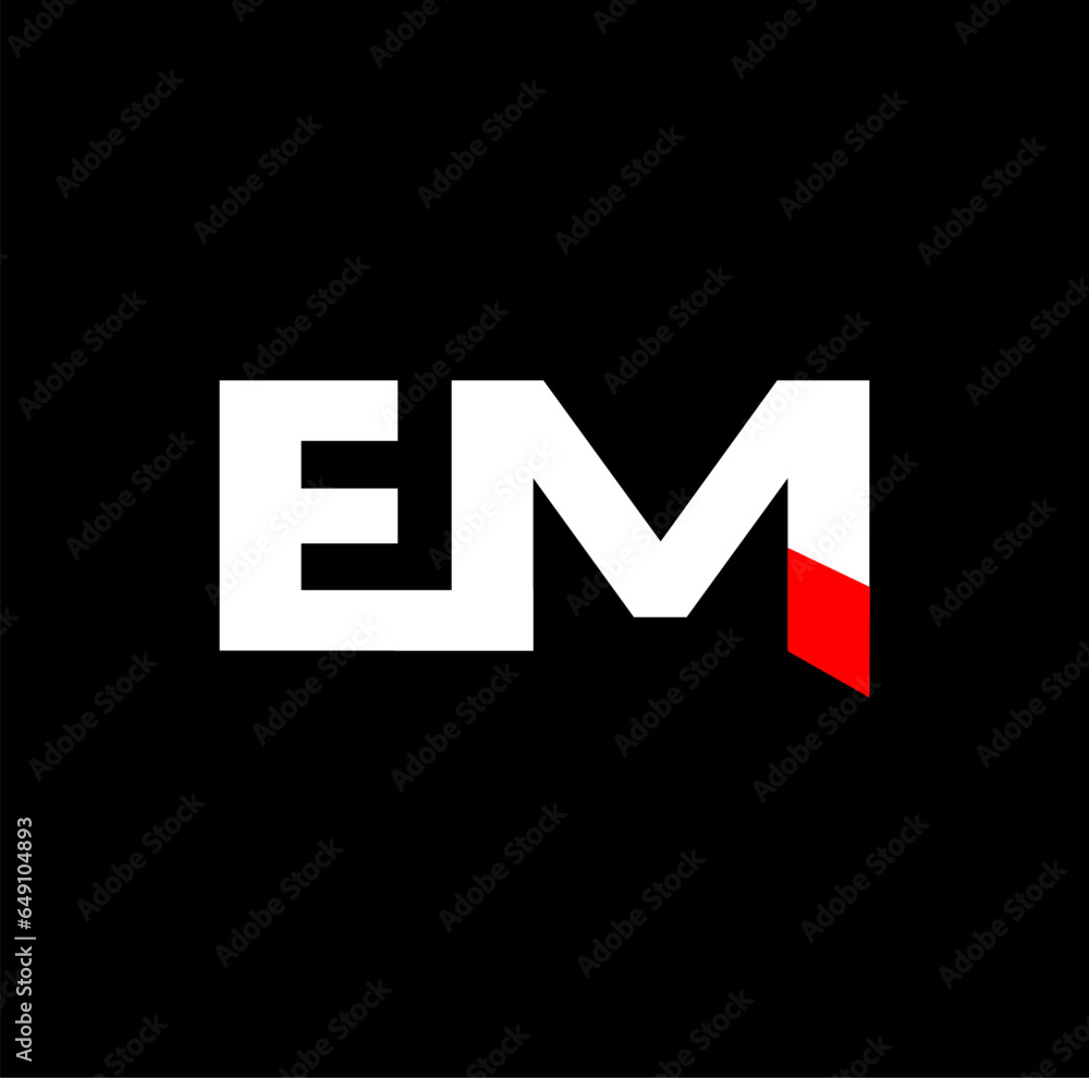 EM brand name typography monogram. EM brand name typography monogram.