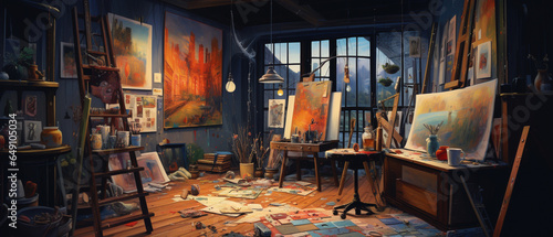 interior of an artists studio