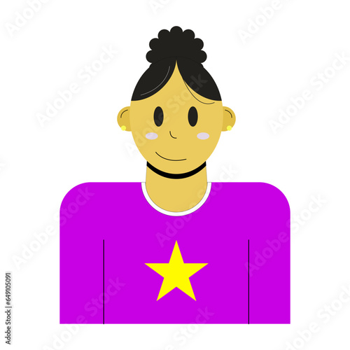 Profile vector woman. People avatars. Icons for online communities, web forums. Vector illustration in flat style