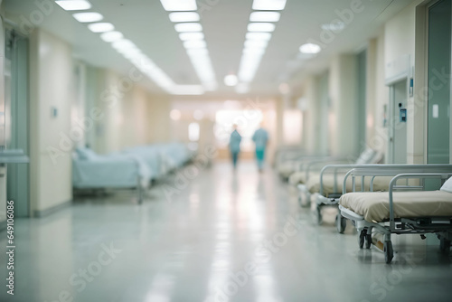 Blurred interior of hospital abstract medical